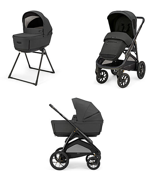 Inglesina Aptica XT System Duo - Magnet Grey - All Season Seat + Open Up Cot Trio and Duo Strollers