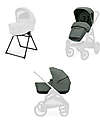 Inglesina Aptica XT System Duo - Taiga Green - All Season Seat + Open Up Cot Trio and Duo Strollers