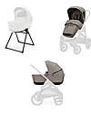 Inglesina Aptica XT System Duo - Tundra Beige - All Season Seat + Open Up Cot Trio and Duo Strollers