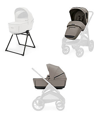 Inglesina Aptica XT System Duo - Tundra Beige - All Season Seat + Open Up Cot Trio and Duo Strollers