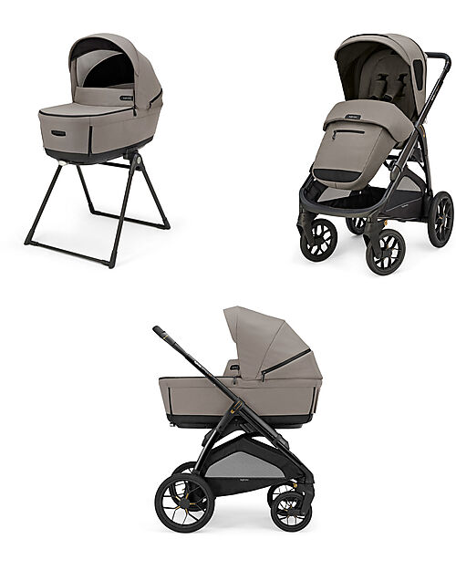 Inglesina Aptica XT System Duo - Tundra Beige - All Season Seat + Open Up Cot Trio and Duo Strollers