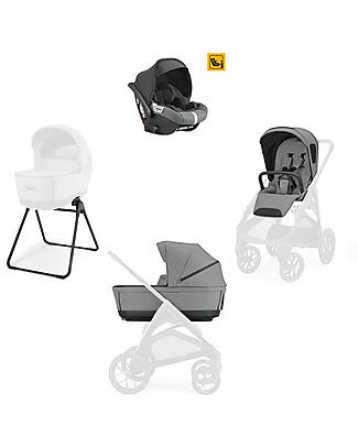 Inglesina Aptica XT System Quattro - Canyon Grey - All Season Seat + Open Up Cot + Standup + Darwin Car Seat Pushchairs