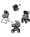 Inglesina Aptica XT System Quattro - Canyon Grey - Stroller + Standup Cradle + Darwin Recline Car Seat Trio and Duo Strollers