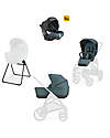 Inglesina Aptica XT System Quattro - Himalaya Blue - All Season Seat + Open Up Cot + Standup + Darwin Car Seat Pushchairs