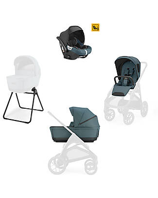 Inglesina Aptica XT System Quattro - Himalaya Blue - All Season Seat + Open Up Cot + Standup + Darwin Car Seat Pushchairs