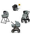 Inglesina Aptica XT System Quattro - Igloo Grey - Stroller + Standup Cradle + Darwin Recline Car Seat Trio and Duo Strollers
