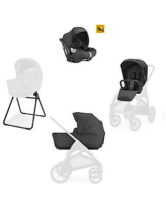 Inglesina Aptica XT System Quattro - Magnet Grey - All Season Seat + Open Up Cot + Standup + Darwin Car Seat Pushchairs