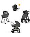 Inglesina Aptica XT System Quattro - Magnet Grey - Stroller + Standup Cradle + Darwin Recline Car Seat Trio and Duo Strollers