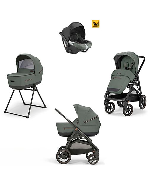 Inglesina Aptica XT System Quattro - Taiga Green - Stroller + Standup Cradle + Darwin Car Seat	 Trio and Duo Strollers