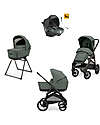 Inglesina Aptica XT System Quattro - Taiga Green - Stroller + Standup Cradle + Darwin Recline Car Seat Trio and Duo Strollers