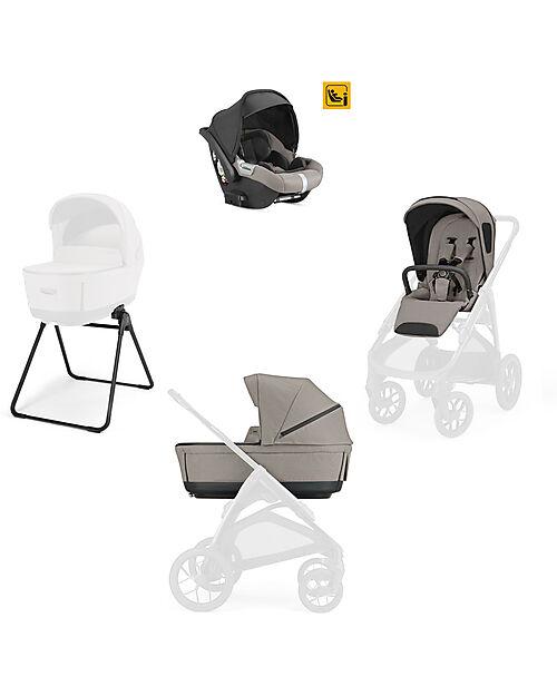 Inglesina Aptica XT System Quattro - Tundra Beige - All Season Seat + Open Up Cot + Standup + Darwin Car Seat Pushchairs