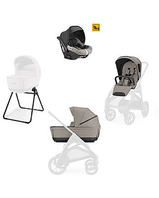 Inglesina Aptica XT System Quattro - Tundra Beige - All Season Seat + Open Up Cot + Standup + Darwin Car Seat Pushchairs