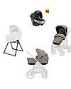 Inglesina Aptica XT System Quattro - Tundra Beige - All Season Seat + Open Up Cot + Standup + Darwin Car Seat Trio and Duo Strollers