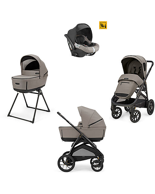 Inglesina Aptica XT System Quattro - Tundra Beige - All Season Seat + Open Up Cot + Standup + Darwin Car Seat Trio and Duo Strollers