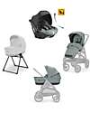 Inglesina Aptica XT System Trio - Igloo Gray - Stroller Seat + Standup Cradle + Darwin Infant Recline Car Seat Trio and Duo Strollers