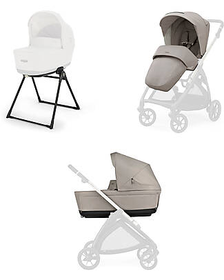 Inglesina Electa System Duo - Battery Beige - All Season Seat + Open Up Cot Trio and Duo Strollers