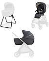 Inglesina Electa System Duo - Garage Grey - All Season Seat + Open Up Cot Pushchairs