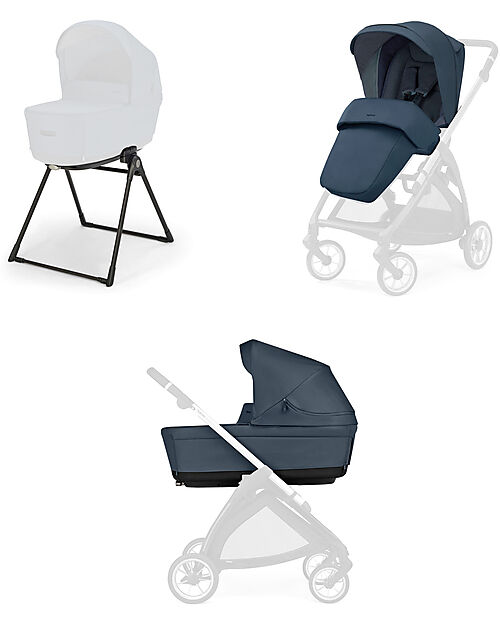 Inglesina Electa System Duo - Hudson Blue - All Season Seat + Open Up Cot Trio and Duo Strollers
