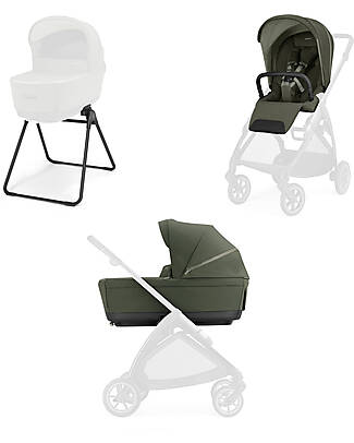 Inglesina Electa System Duo - Loft Green - All Season Seat + Open Up Cot Pushchairs