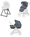 Inglesina Electa System Duo - Union Grey - All Season Seat + Open Up Cot Trio and Duo Strollers