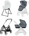 Inglesina Electa System Duo - Union Grey - All Season Seat + Open Up Cot Trio and Duo Strollers