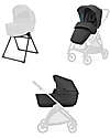 Inglesina Electa System Duo - Upper Black - All Season Seat + Open Up Cot Trio and Duo Strollers