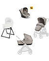Inglesina Electa System Quattro - Battery Beige - All Season Seat + Open Up Cot + Standup + Darwin Car Seat Trio and Duo Strollers