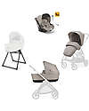Inglesina Electa System Quattro - Battery Beige - All Season Seat + Open Up Cot + Standup + Darwin Recline Car Seat Trio and Duo Strollers