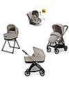 Inglesina Electa System Quattro - Battery Beige - Passeggino + Culla Standup + Seggiolino Auto Darwin Recline Trio and Duo Strollers