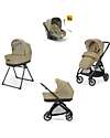 Inglesina Electa System Quattro - Dumbo Caramel - Stroller + Standup Cradle + Darwin Recline Car Seat Trio and Duo Strollers