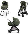 Inglesina Electa System Quattro DUO - Loft Green - Stroller + Bassinet Standup + Iron Black Frame Trio and Duo Strollers