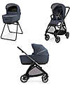 Inglesina Electa System Quattro DUO - Rooftop Blue - Stroller + Bassinet Standup + Iron Black Frame Trio and Duo Strollers