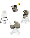 Inglesina Electa System Quattro - Hangar Beige - All Season Seat + Open Up Cot + Standup + Darwin Recline Car Seat Pushchairs