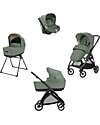 Inglesina Electa System Quattro - Murray Green - Stroller + Standup Cradle + Darwin Car Seat + Chassis Trio and Duo Strollers