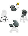 Inglesina Electa System Quattro - Studio Grey - All Season Seat + Open Up Cot + Standup + Darwin Recline Car Seat Pushchairs