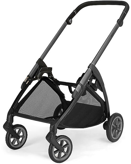 Inglesina Electa System Quattro - Studio Grey - Stroller + Standup Bassinet + Seat Darwin Recline EVO + Iron Black Frame + Darwin 360° i-Size Rotating Base Trio and Duo Strollers