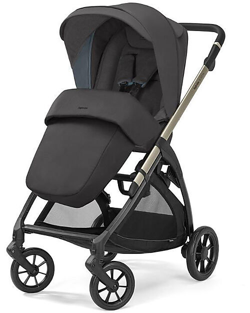 Inglesina Electa System Quattro - Upper Black - Stroller + Standup Cradle + Darwin Recline Car Seat Trio and Duo Strollers
