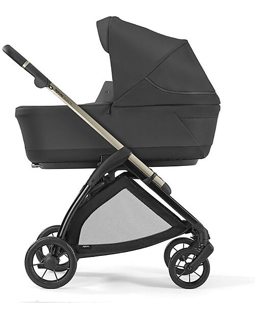 Inglesina Electa System Quattro - Upper Black - Stroller + Standup Cradle + Darwin Recline Car Seat Trio and Duo Strollers
