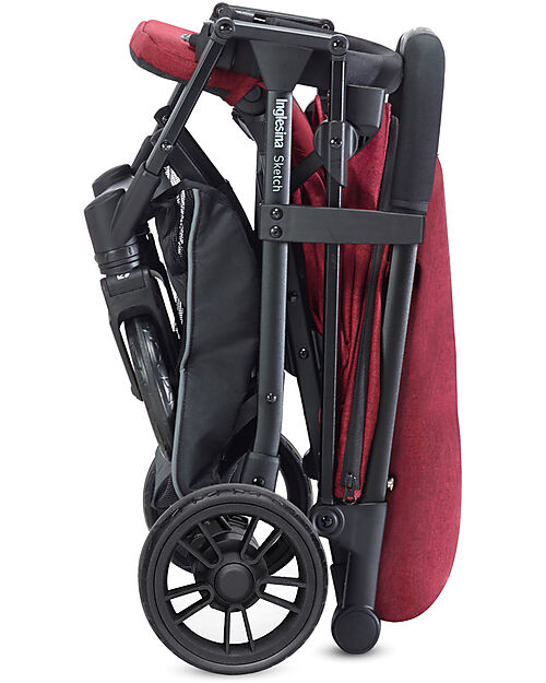 Inglesina Sketch Black Stroller - Red - Versatile for Maximum Practicality Lights Strollers