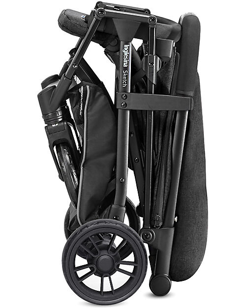 Inglesina Sketch Black Stroller - Total Black - Versatile for Maximum Practicality Lights Strollers