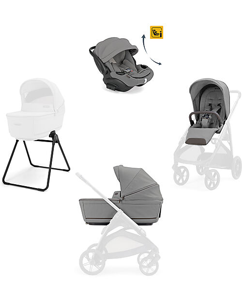 Inglesina System Quattro Aptica Darwin Recline EVO - Crystal Grey Pushchairs