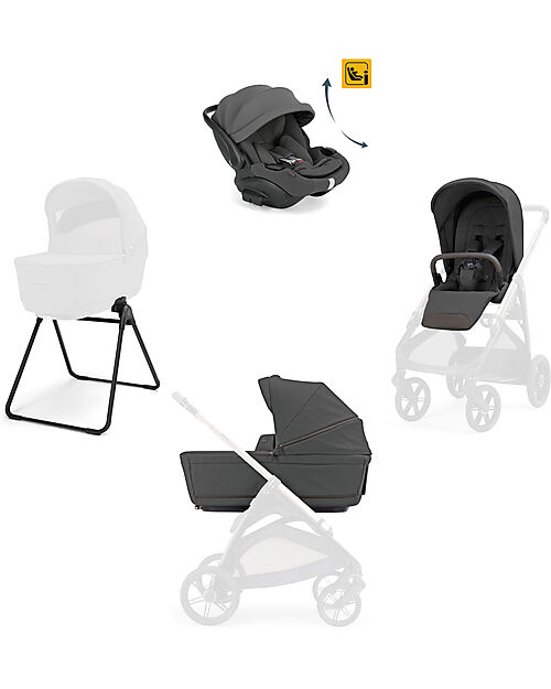 Inglesina System Quattro Aptica Darwin Recline EVO - Marble Grey Pushchairs