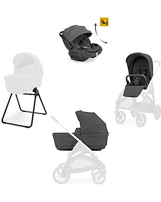 Inglesina System Quattro Aptica Darwin Recline EVO - Marble Grey Pushchairs