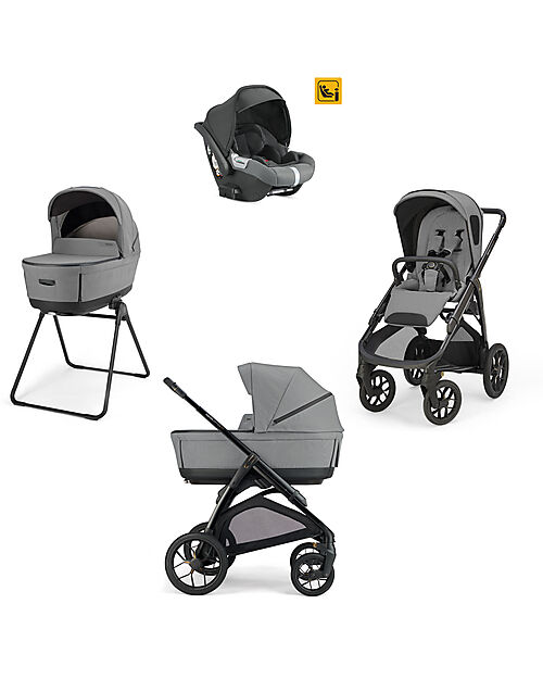 Inglesina System Quattro Aptica XT Darwin Canyon Grey + Frame Black Trio and Duo Strollers