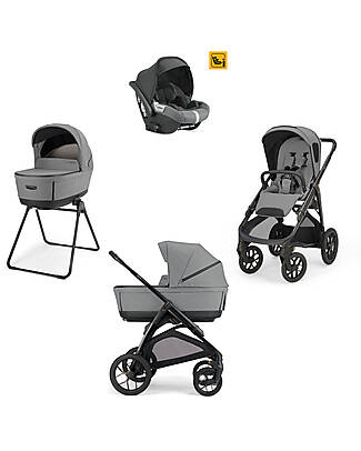 Inglesina System Quattro Aptica XT Darwin Canyon Grey + Frame Black Trio and Duo Strollers
