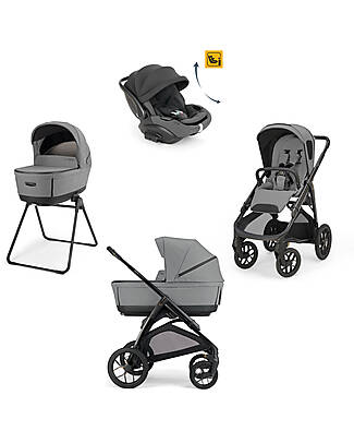 Inglesina System Quattro Aptica XT DRW-R-EVO Canyon Grey + Black Frame Trio and Duo Strollers
