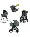 Inglesina System Quattro Aptica XT DRW-R-EVO Taiga Green - Black Frame Trio and Duo Strollers