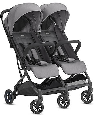 Inglesina Twin Sketch Stroller - Black and Gray - For twins or siblings close in age Double Pushchairs