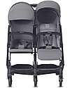 Inglesina Twin Sketch Stroller - Black and Gray - For twins or siblings close in age Double Pushchairs