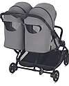 Inglesina Twin Sketch Stroller - Black and Gray - For twins or siblings close in age Double Pushchairs